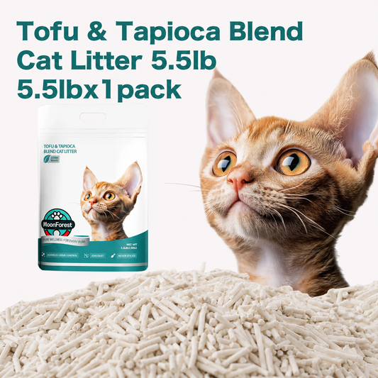 Tofu Blend Cat Litter - Natural Plant-Based Ultra Low Dust & Odor Control - 1 pack, 5.5 lb