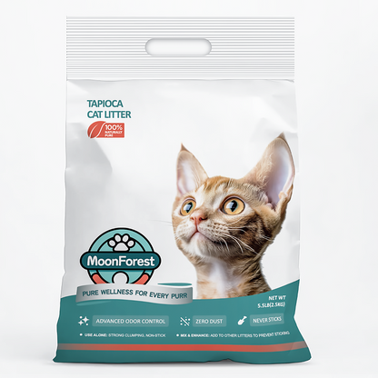 All Tapioca Cat Litter, Non Stick Bottom, Odor Control, No Dust Clumping, Good Low Tracking 18lb 35 Lb