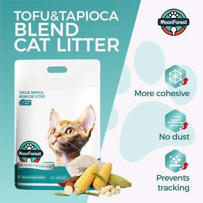 Tofu Blend Cat Litter - Natural Plant-Based Ultra Low Dust & Odor Control - 1 pack, 5.5 lb