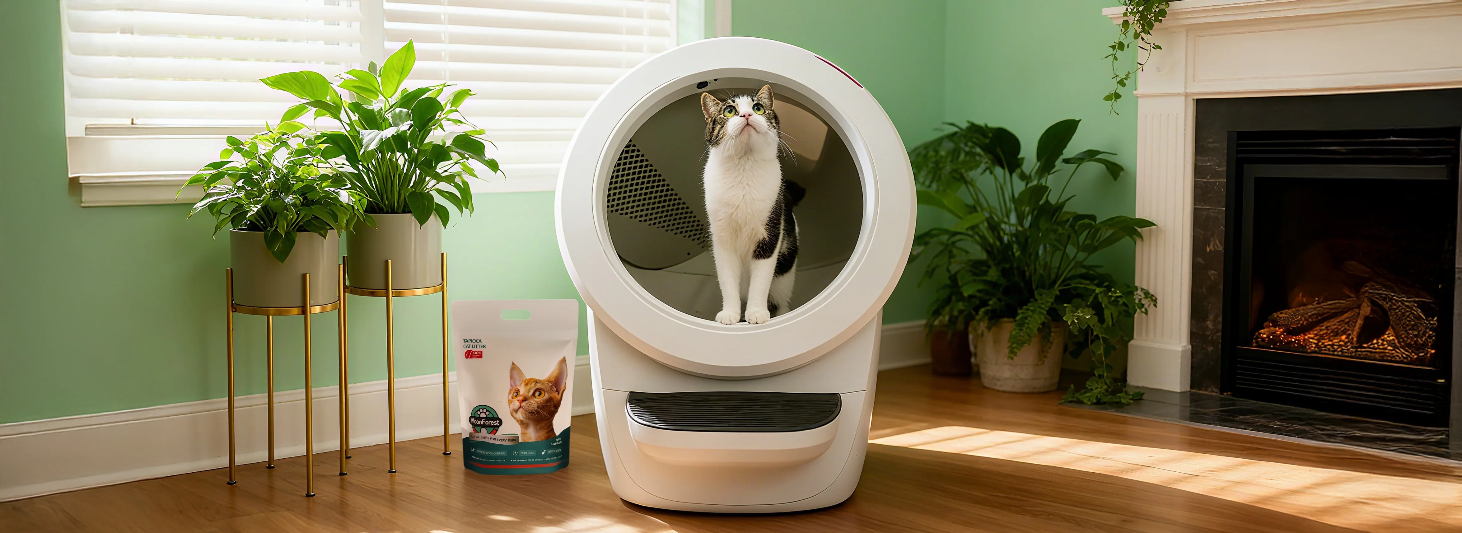 Clumping Cat Litter,banner,tapioca cat litter,cat automatic litter box