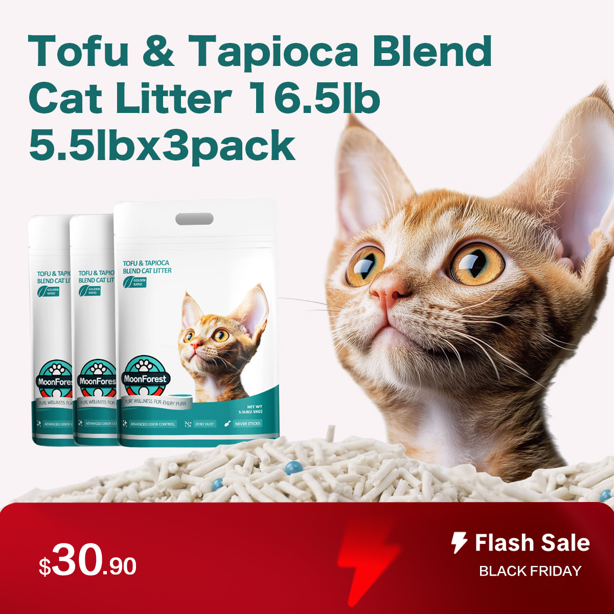 Tofu & Tapioca Blend Cat Litter,3pack