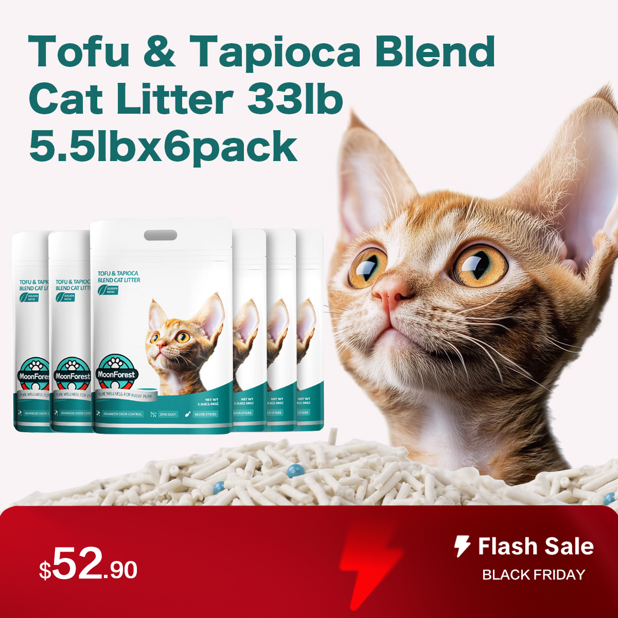 Tofu & Tapioca Blend Cat Litter,6 pack